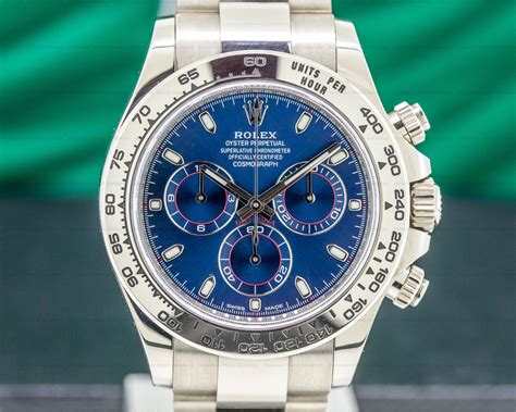 rolex daytona half gold blue dial|white gold daytona blue face.